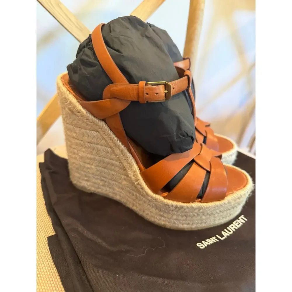 TRIBUTE espadrilles wedge in smooth leather